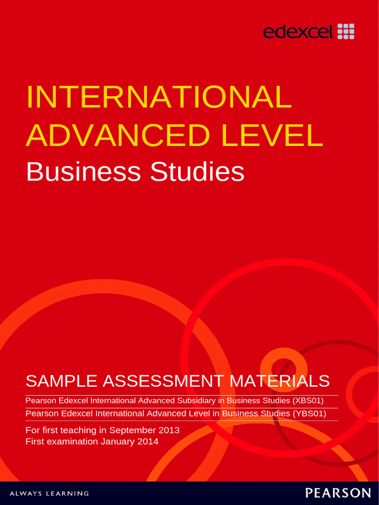 Business Studies Sample Assessment Materials | PDF | Business | Economies