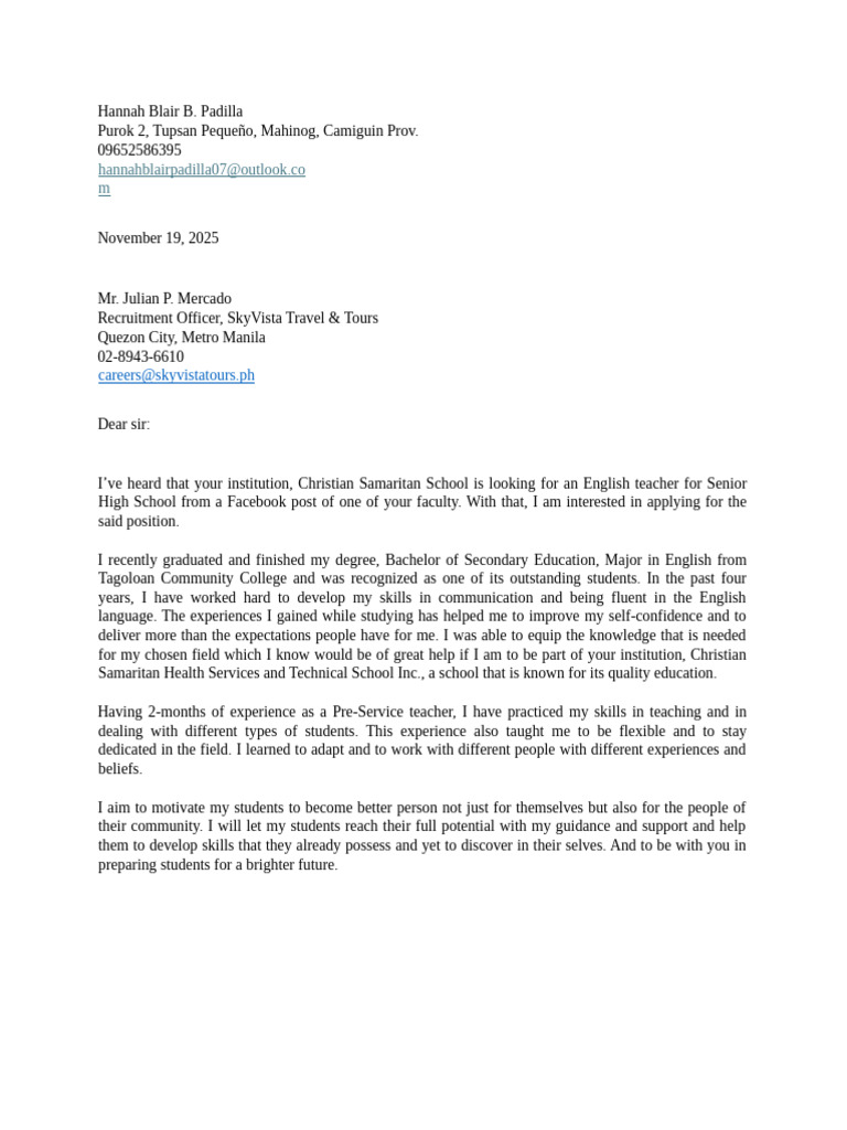 Example Cover Letter | PDF