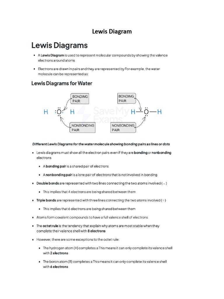 Lewis Diagram Notes | PDF