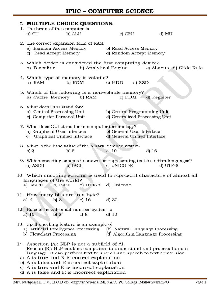 Finalized Pu1-Qb of Mcqs & Fib - 2026 | PDF