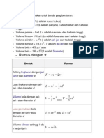 Rumus Volume Digunakan Untuk Benda Yang Beraturan