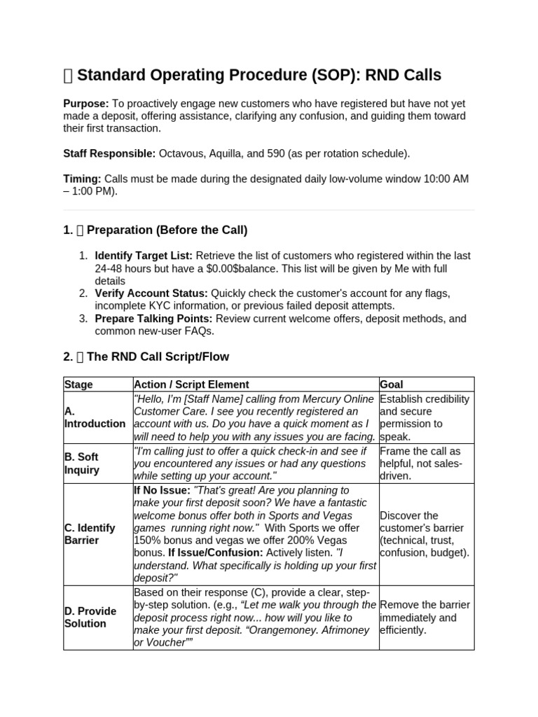 ? Standard Operating Procedure | PDF