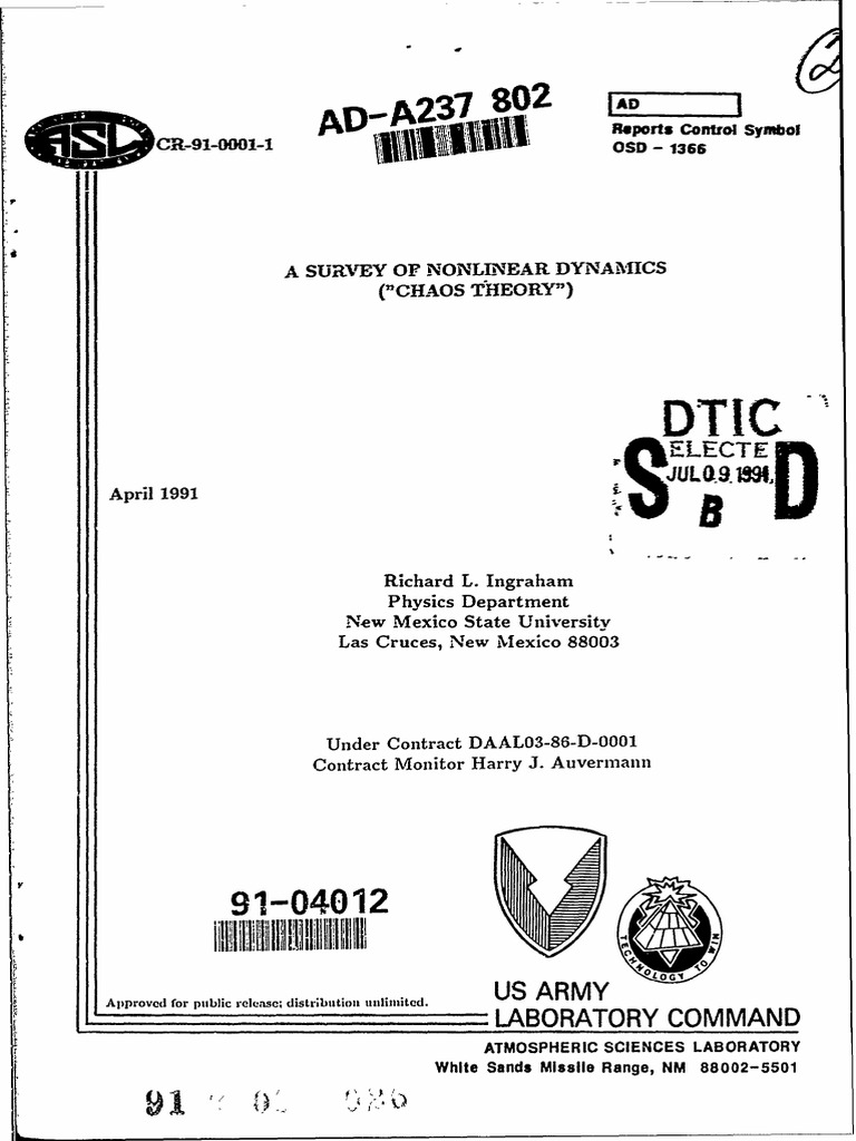 Nonlinear Dynamics Overview: Chaos Theory | PDF | Chaos Theory ...