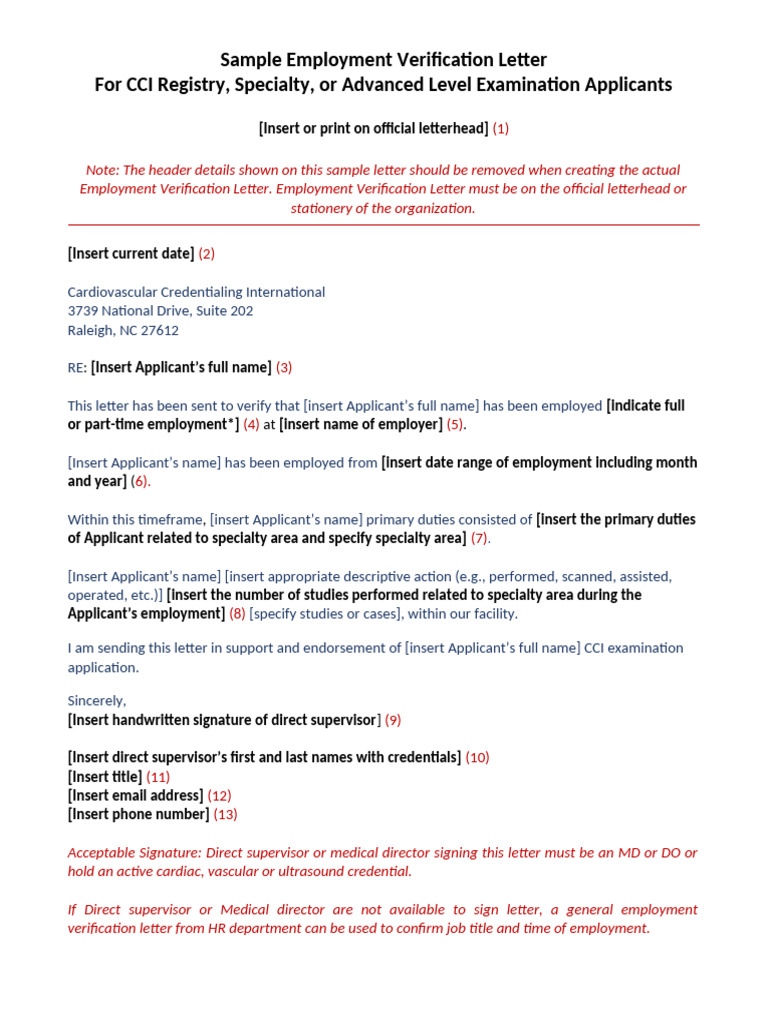 Employment Verification Letter Template | PDF