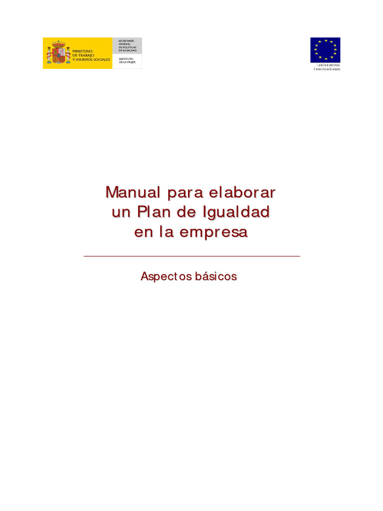 Manual para Elaborar Un Plan de Igualdad en La Empresa Evlreconv | PDF ...