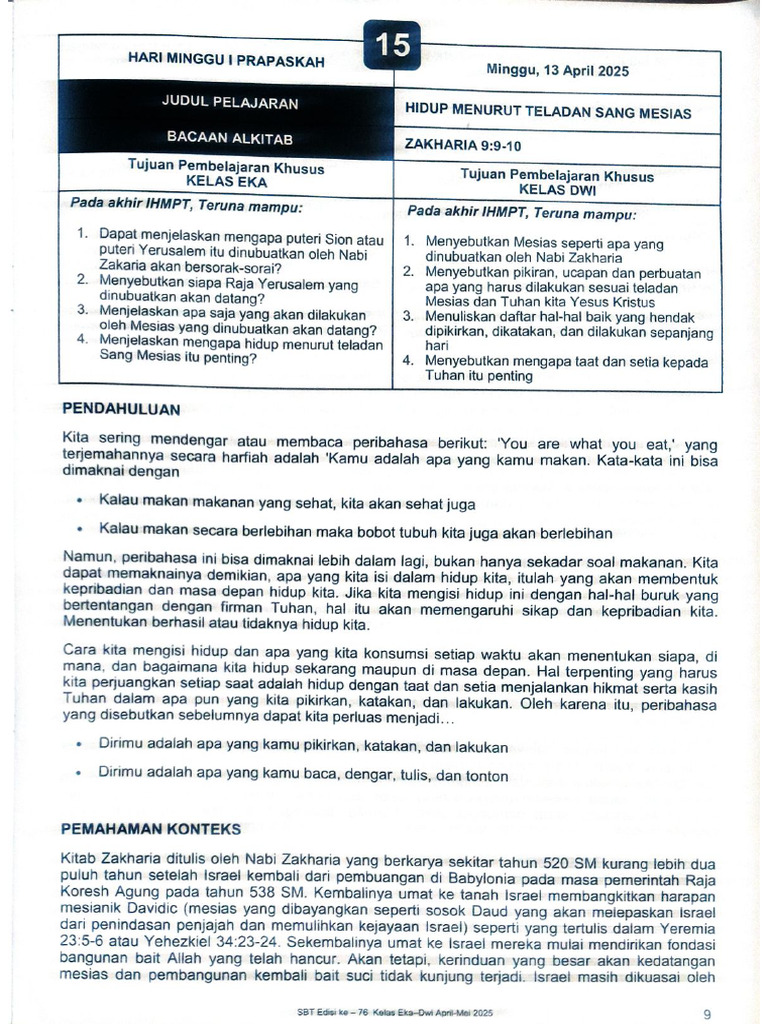 SBT April - Mei 2025 | PDF
