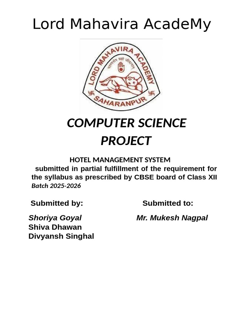 Hotel Management System Project Overview | PDF | Python (Programming ...