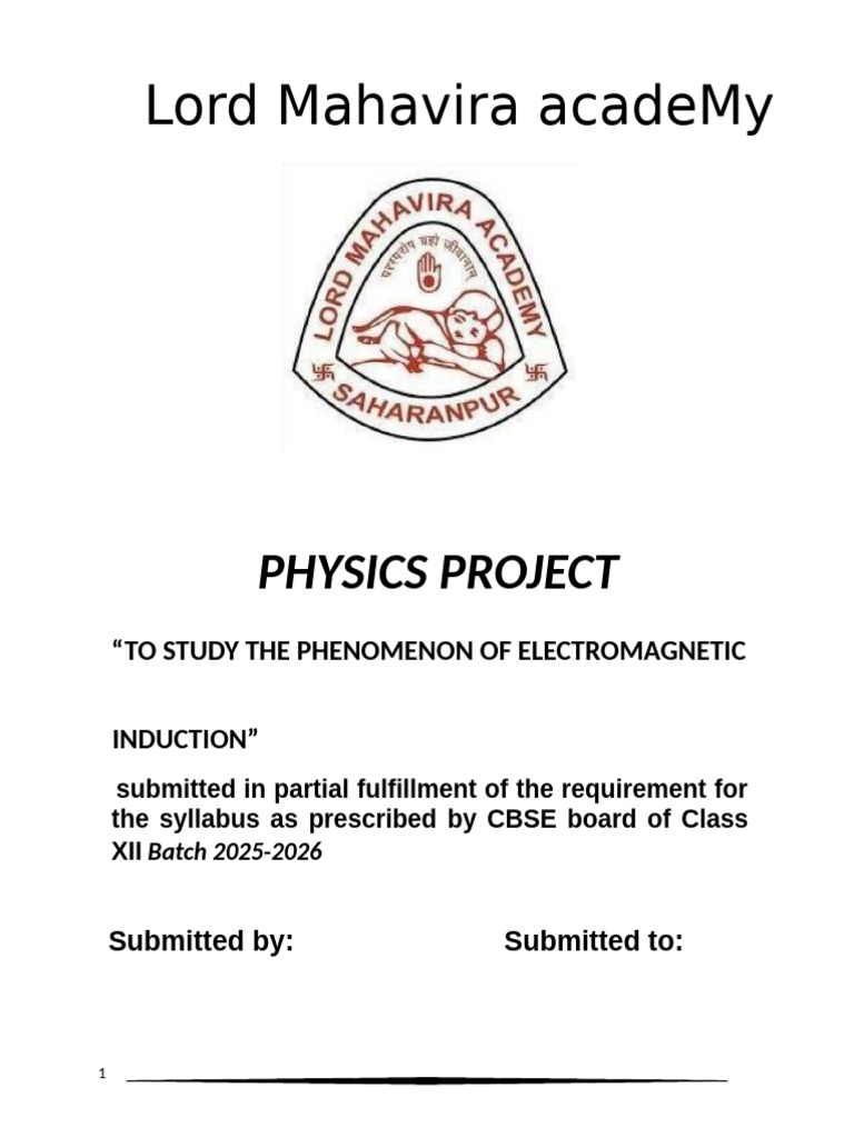 Electromagnetic Induction Study Project | PDF | Electromagnetic ...