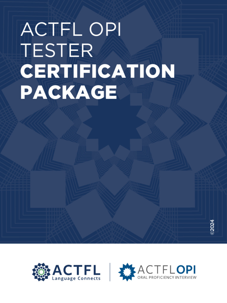 ACTFL OPI Tester Certification Guide | PDF | Certification