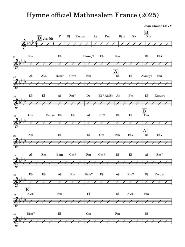 Hymne officiel Mathusalem France 2025 | PDF