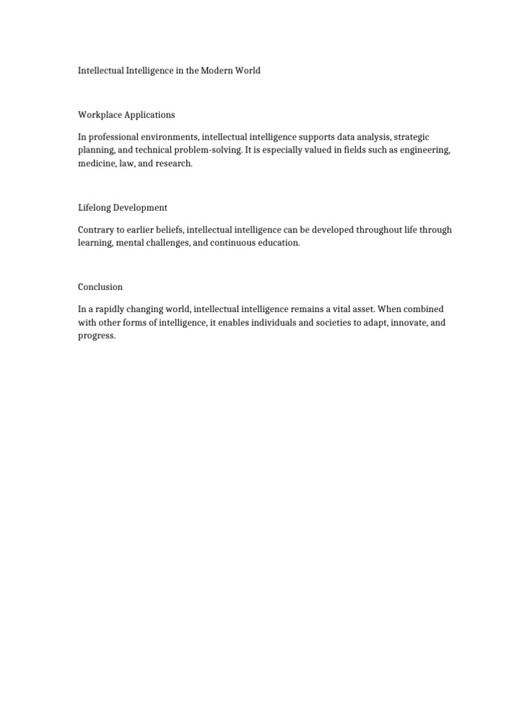 Enhancing Intellectual Intelligence Today | PDF