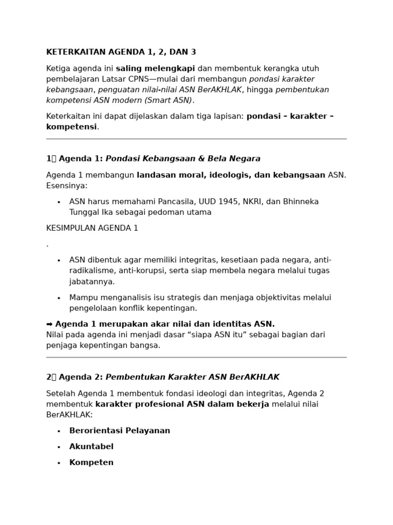 Keterkaitan Agenda Pembentukan ASN Profesional | PDF