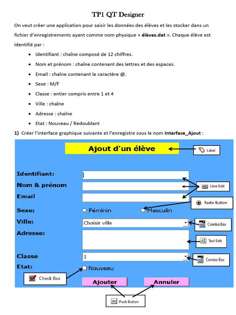 Création d'applications QT Designer | PDF | Bouton (informatique ...