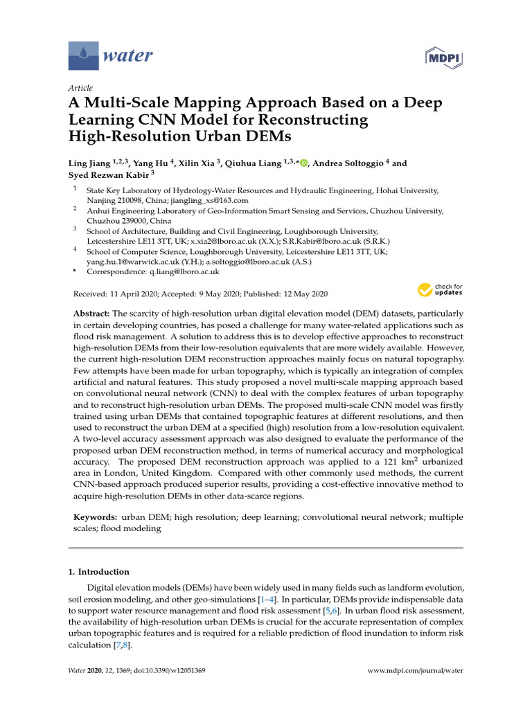 High-Resolution Urban DEMs via CNN | PDF | Topography | Deep Learning