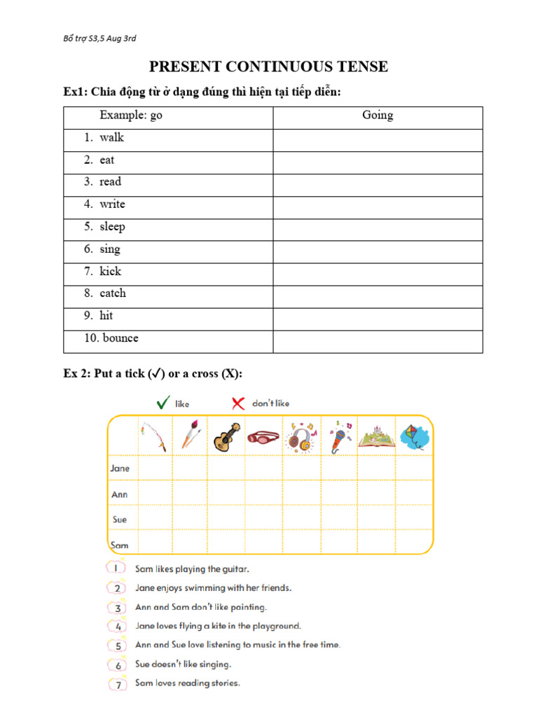 B TR s3, s5 Present Continuous Tense | PDF