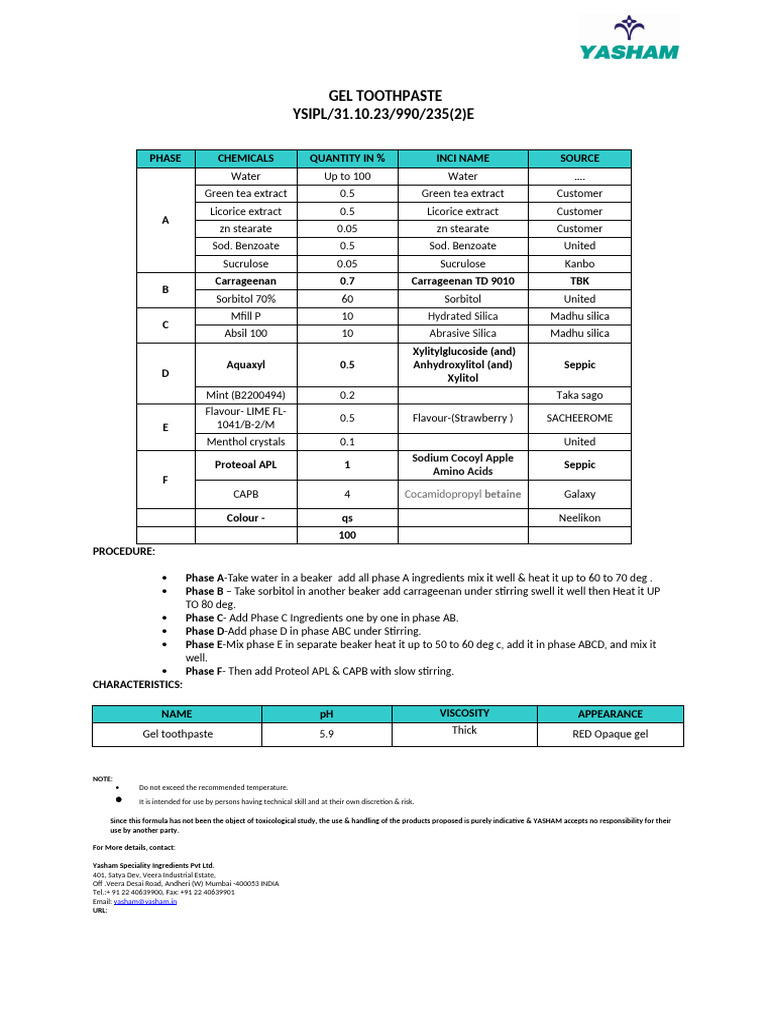 gel-toothpaste-formulation-guide-pdf-chemical-substances