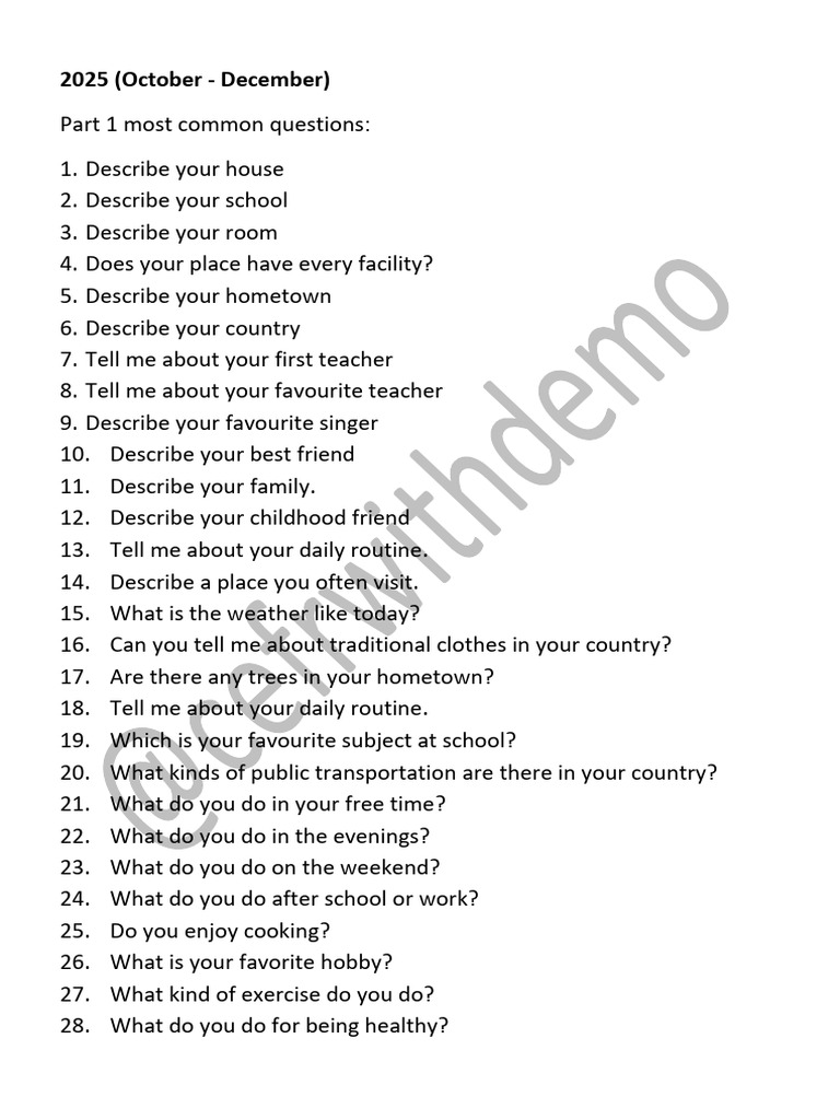 Common Questions for 2025 Interviews | PDF