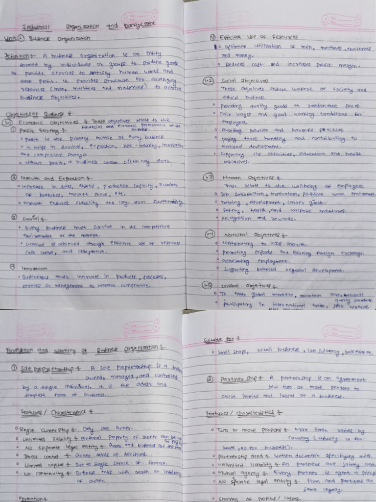 Iom 7th Sem Notes | PDF
