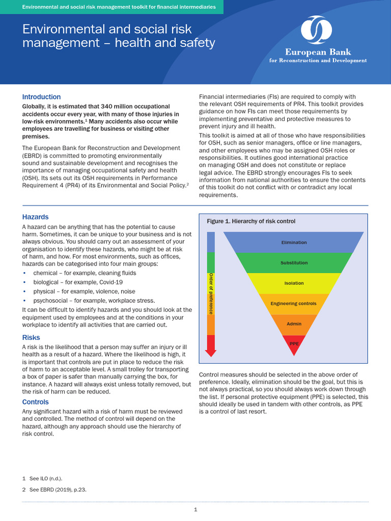PR4 Guidance Note On Health and Safety For FIs | PDF | Occupational ...