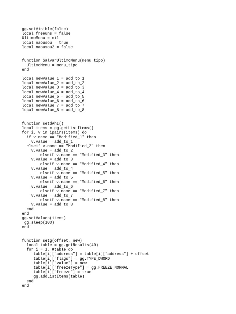 GameGuardian Script for Value Modification | PDF | Computer Programming