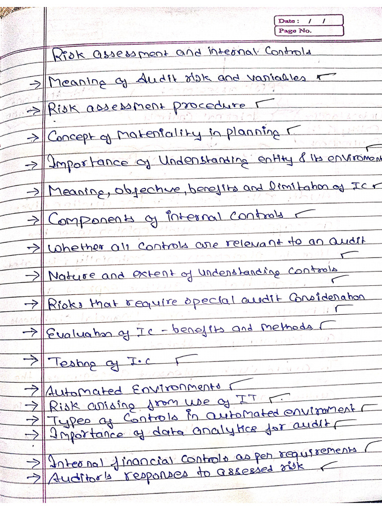 Risk Assessment and Internal Controls | PDF
