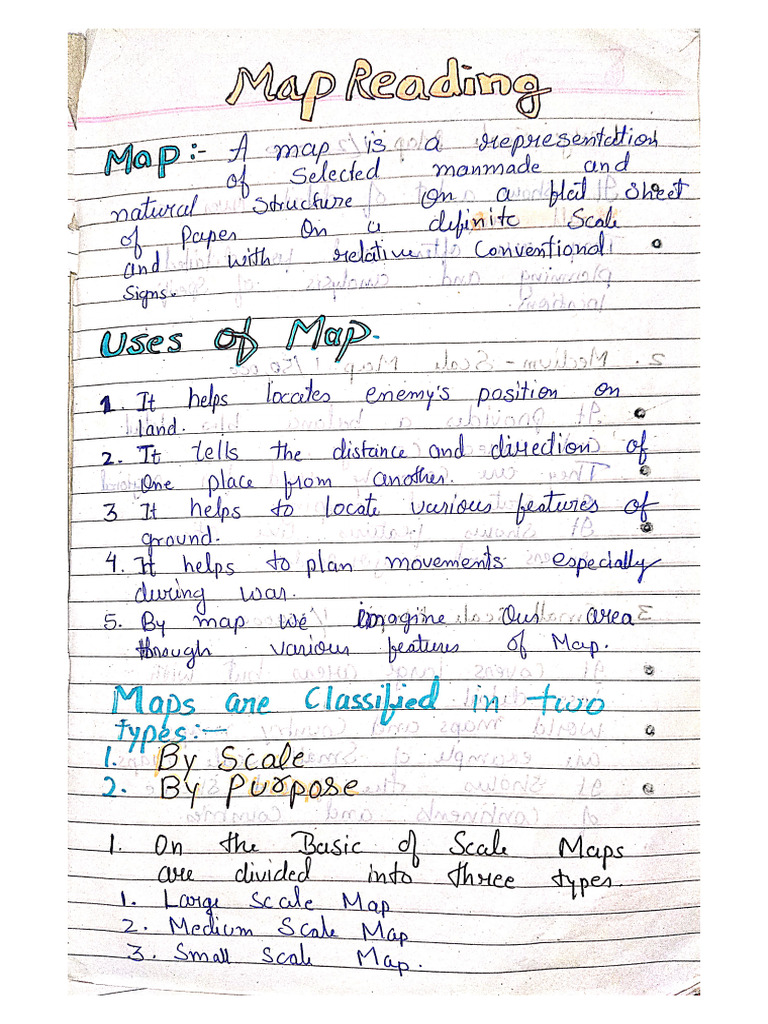 Map Reading Notes (1) - 1 | PDF