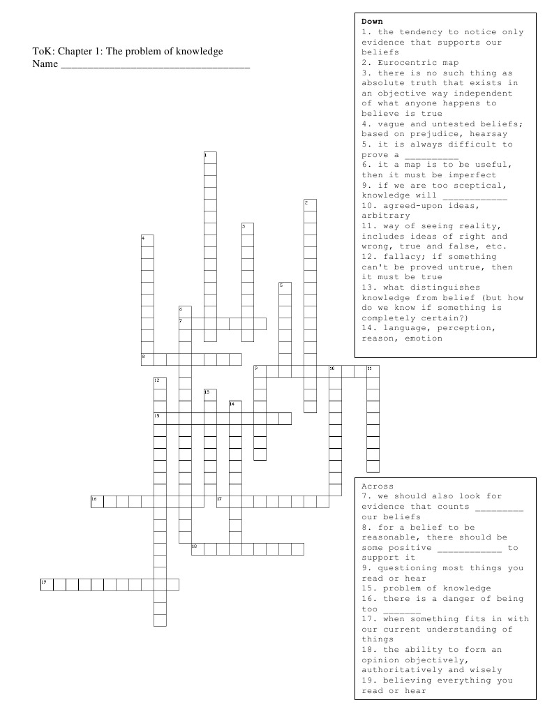 Theory of Knowledge Puzzle | PDF