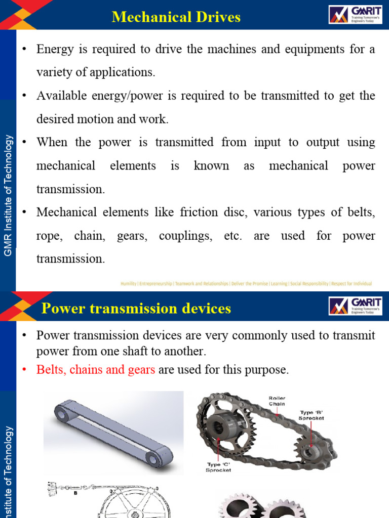 Mechanical Power Transmission Methods | PDF | Gear | Belt (Mechanical)