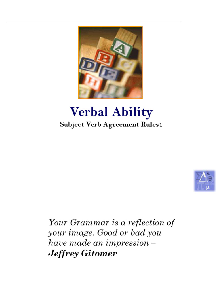 Subject-Verb Agreement Rules Guide | PDF | Plural | Grammatical Number