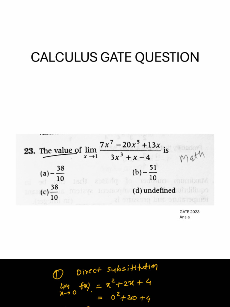 Calculus GATE Solution | PDF