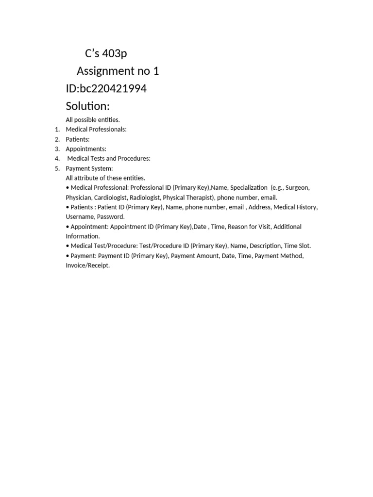 Medical Entity Attributes Overview | PDF