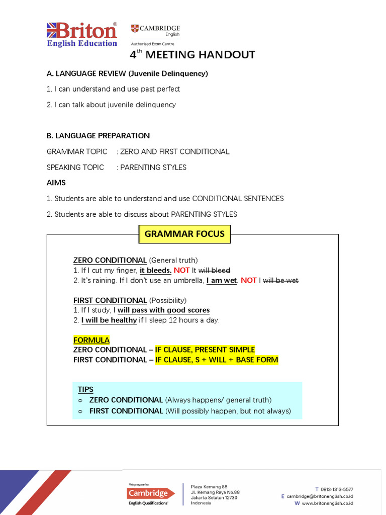 Conditional Sentences & Parenting Styles | PDF | Child Abuse | Psychology