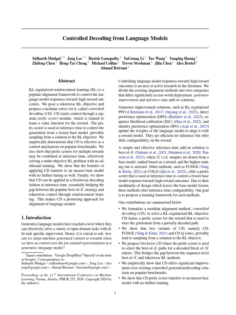 Controlled Decoding From Language Models | PDF | Applied Mathematics ...