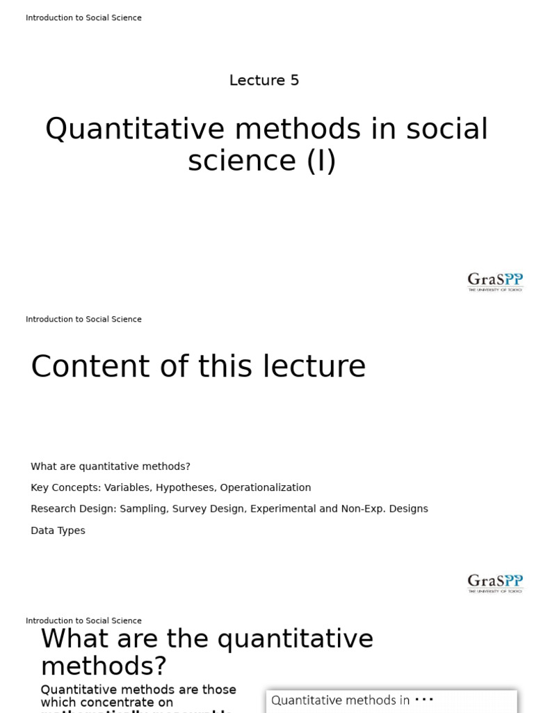 Quantitative Methods in Social Science | PDF | Quantitative Research ...