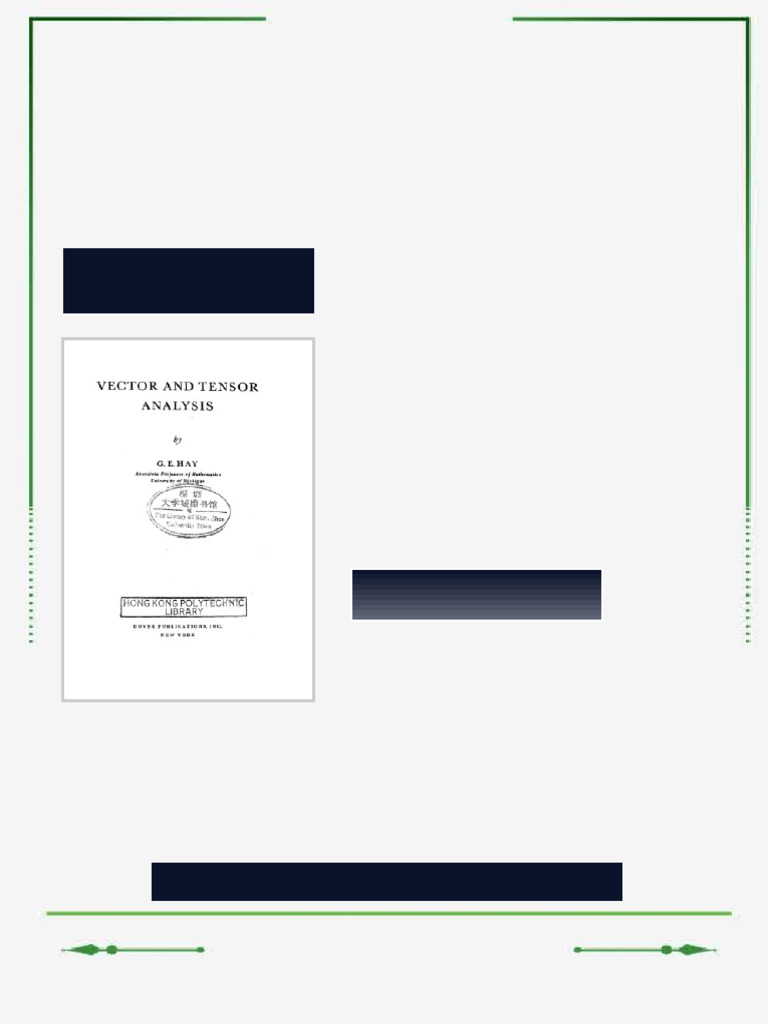 Vector and Tensor Analysis First Edition G. E. Hay Ebook Corrected ...