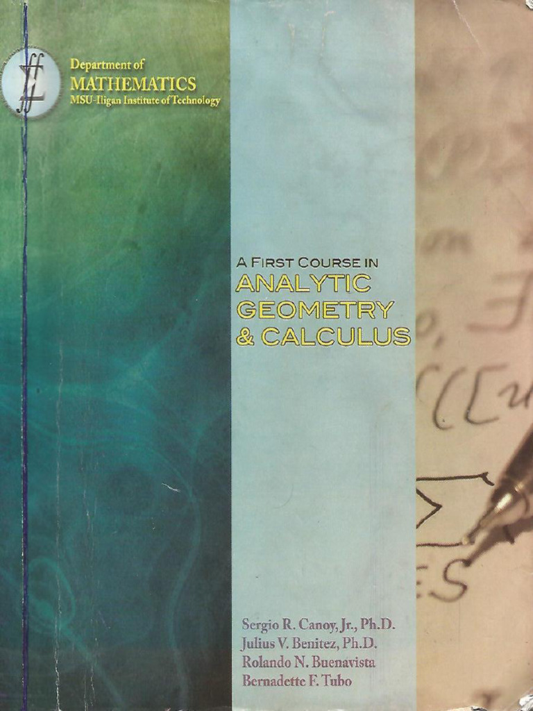 A First Course in Analytic Geometry and Calculus Msuiit Workbook 2013 ...