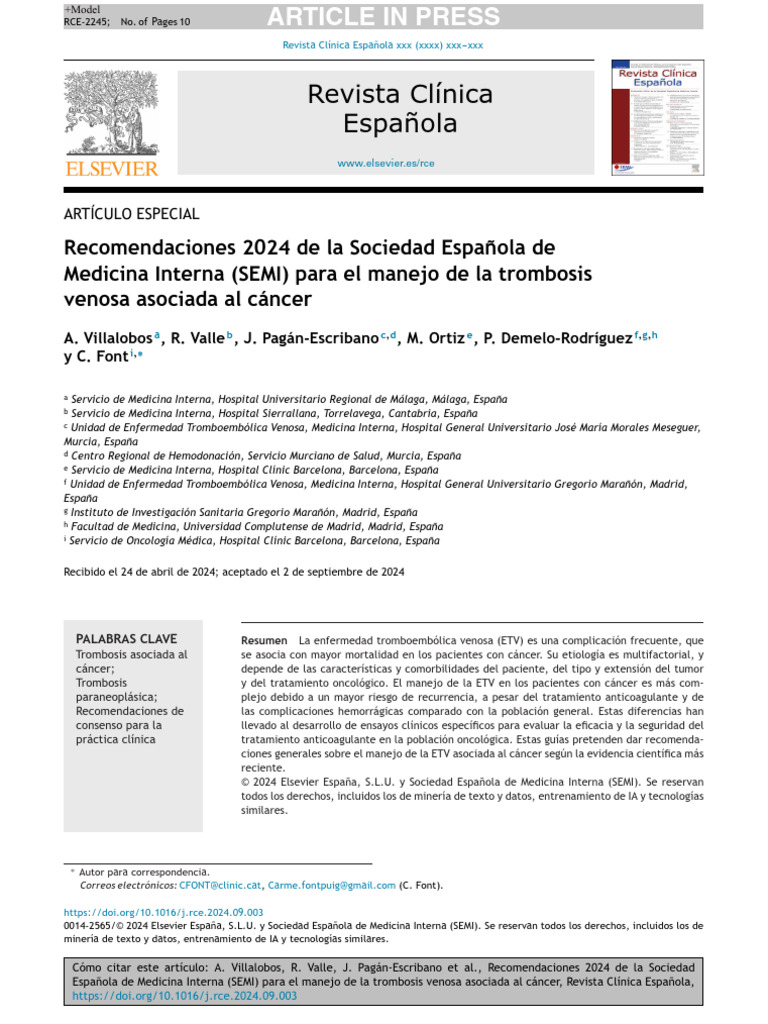 Rce Spanish Version 2024 Semi Cat Guidelines | PDF | Oncología ...