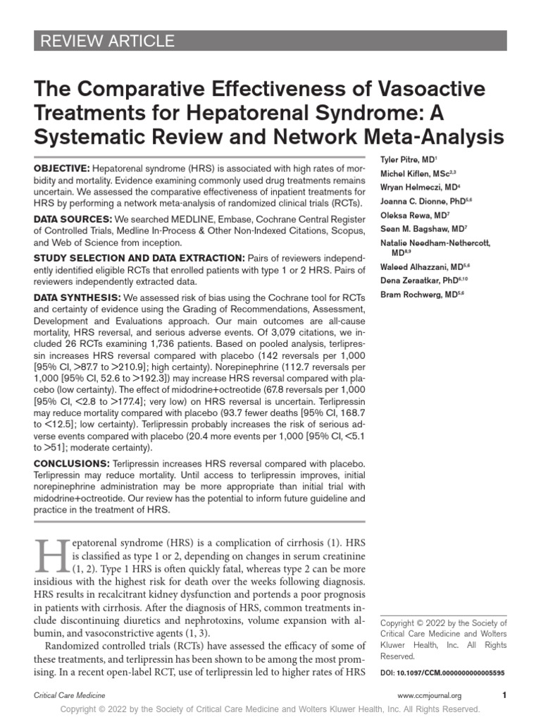 The Comparative Effectiveness of Vasoactive.20 | PDF | Randomized ...