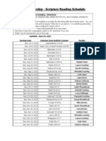 Scripture Reading Schedule 2012-07 To 2012-12