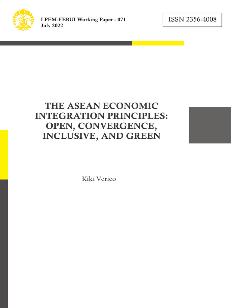 WP-LPEM-071 The ASEAN Economic Integration Principles | PDF | Asean ...