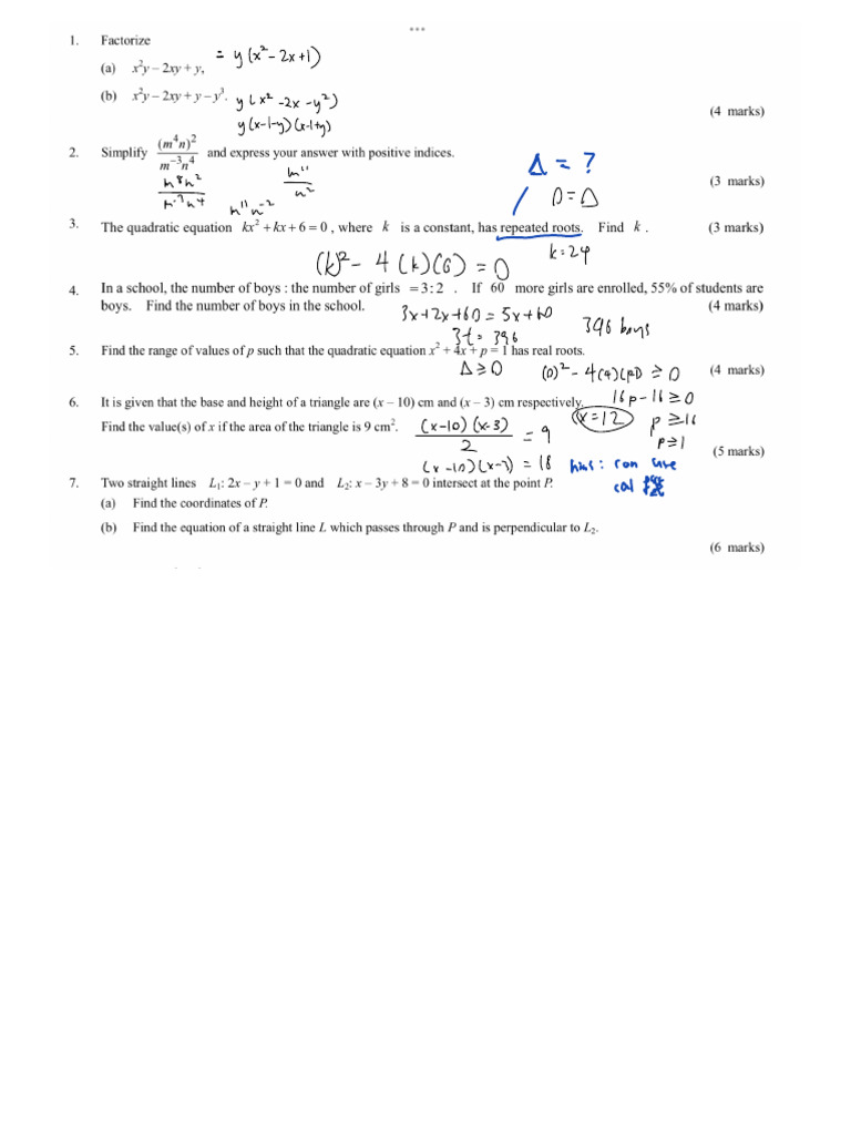Mathematical Equations and Solutions | PDF