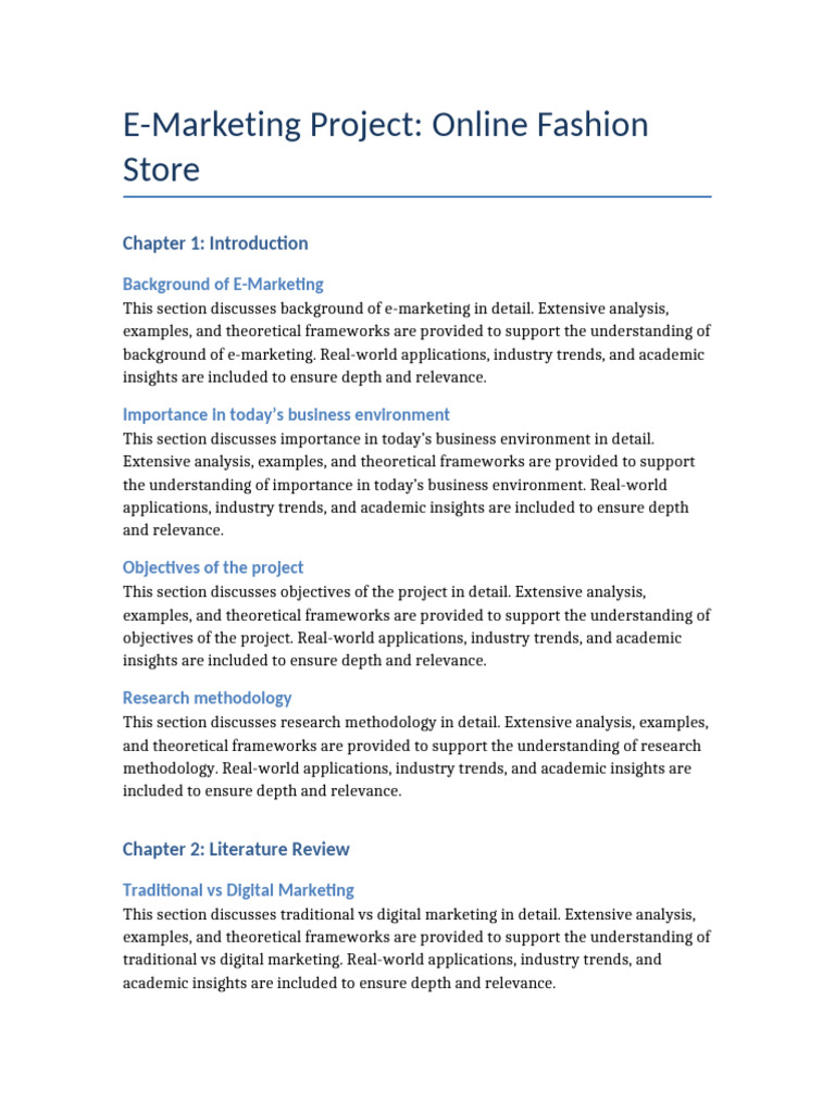 E Marketing Project Final | PDF | Digital Marketing | Marketing