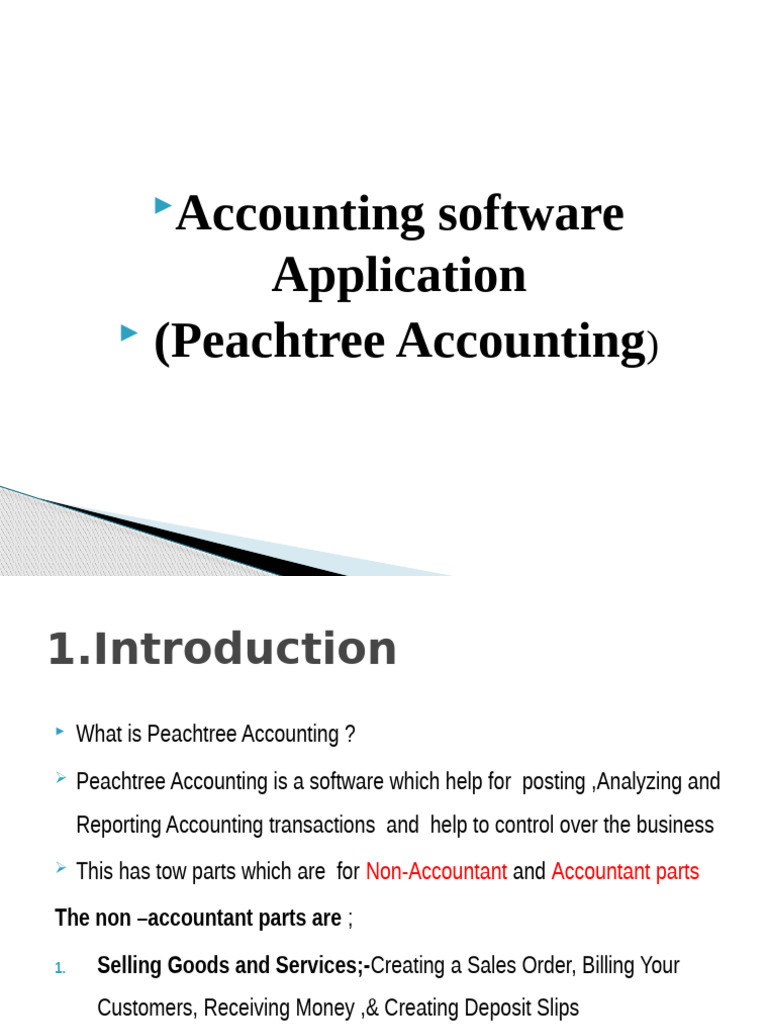 Peachtree Accounting Software Overview | PDF | Debits And Credits ...