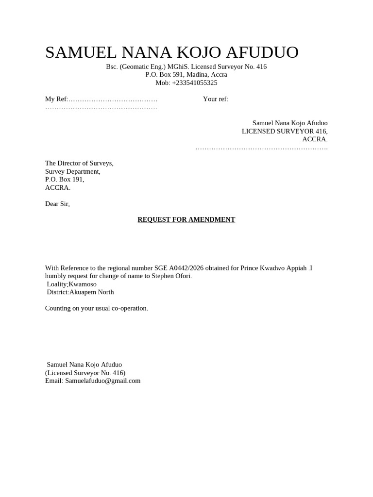 Request For Amendment | PDF