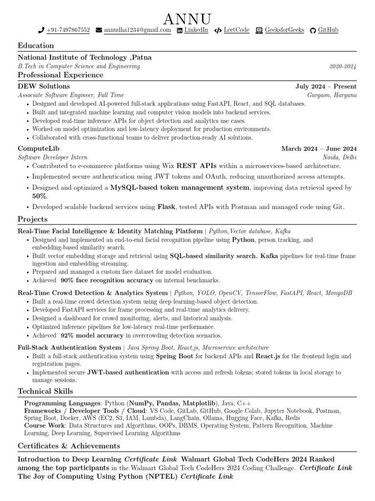 AI Software Engineer Resume Summary | PDF | Databases | Software ...