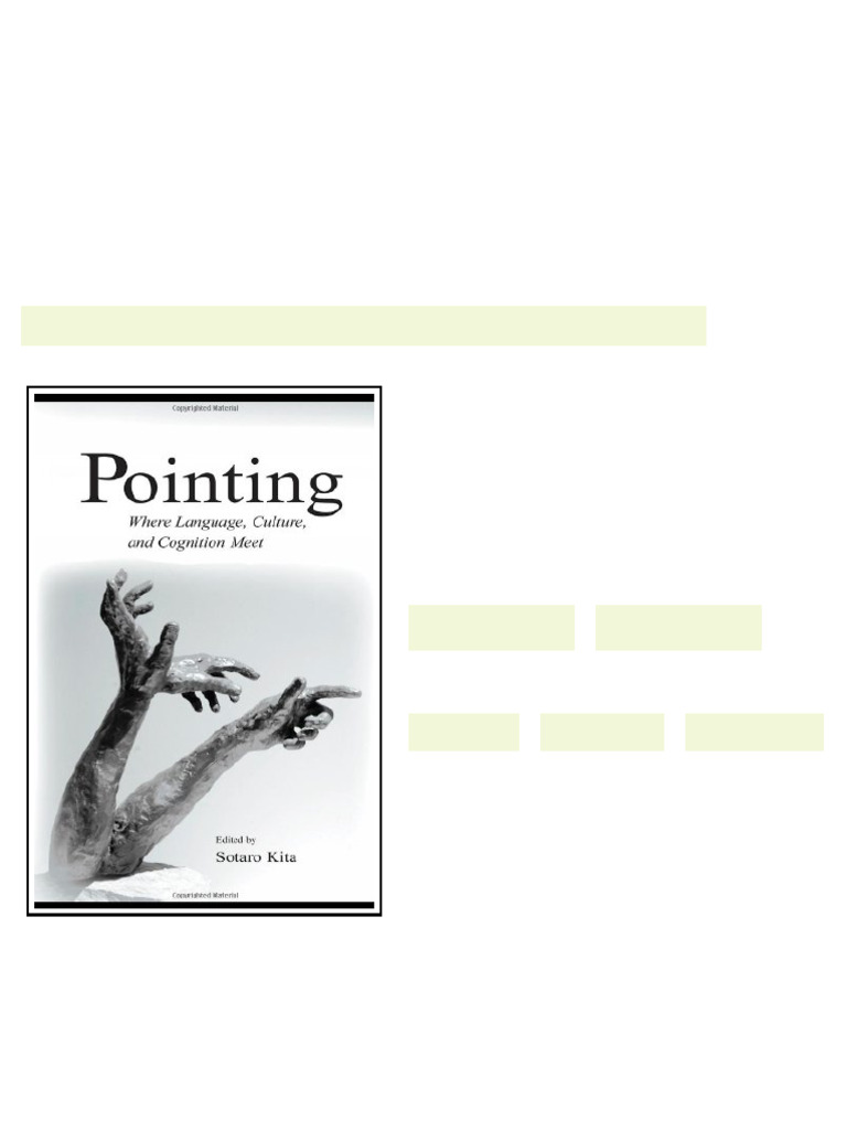 Pointing Where Language Culture and Cognition Meet 1st Edition Sotaro ...