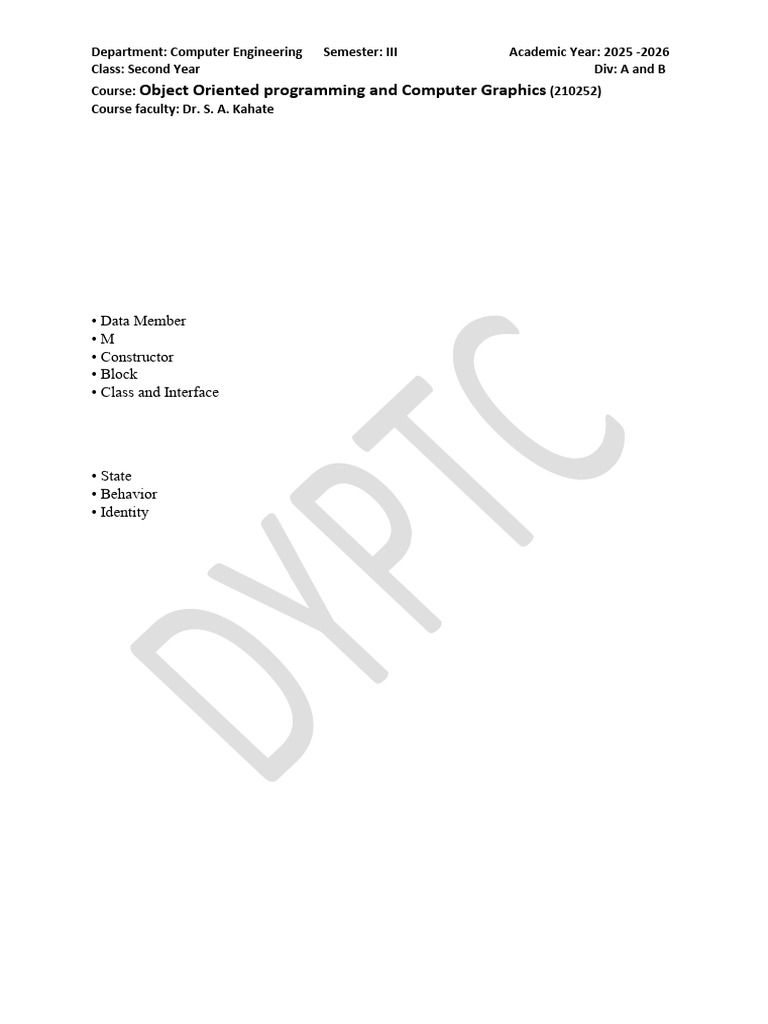 Object-Oriented Programming Basics | PDF | Programming | Constructor ...