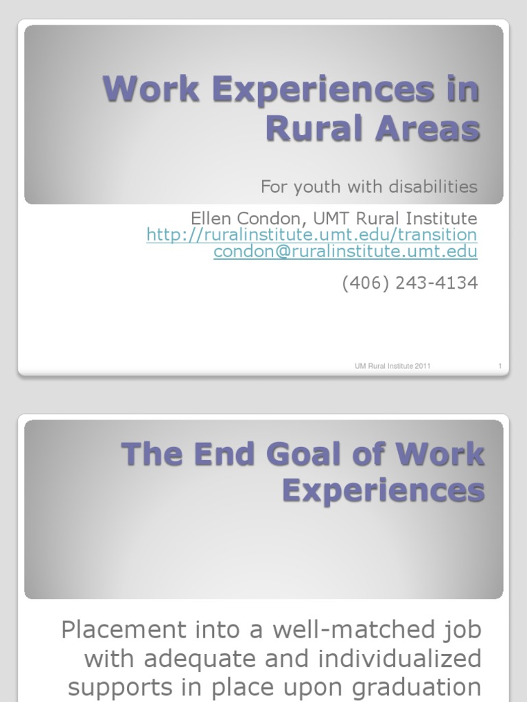 Work Experiences Rural Final | PDF | Labour Economics | Employment