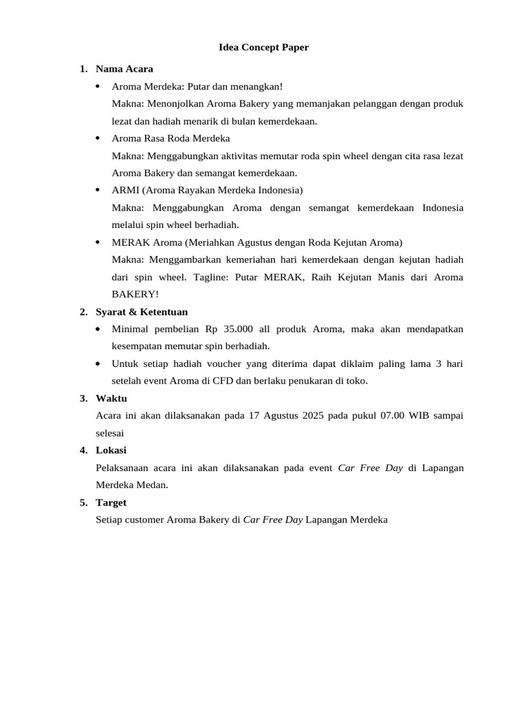Idea Concept Paper 17 Agustus 2025 | PDF