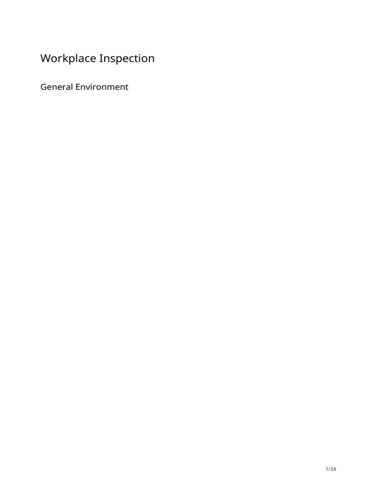 Workplace Safety Inspection Checklist | PDF | Safety | Occupational ...